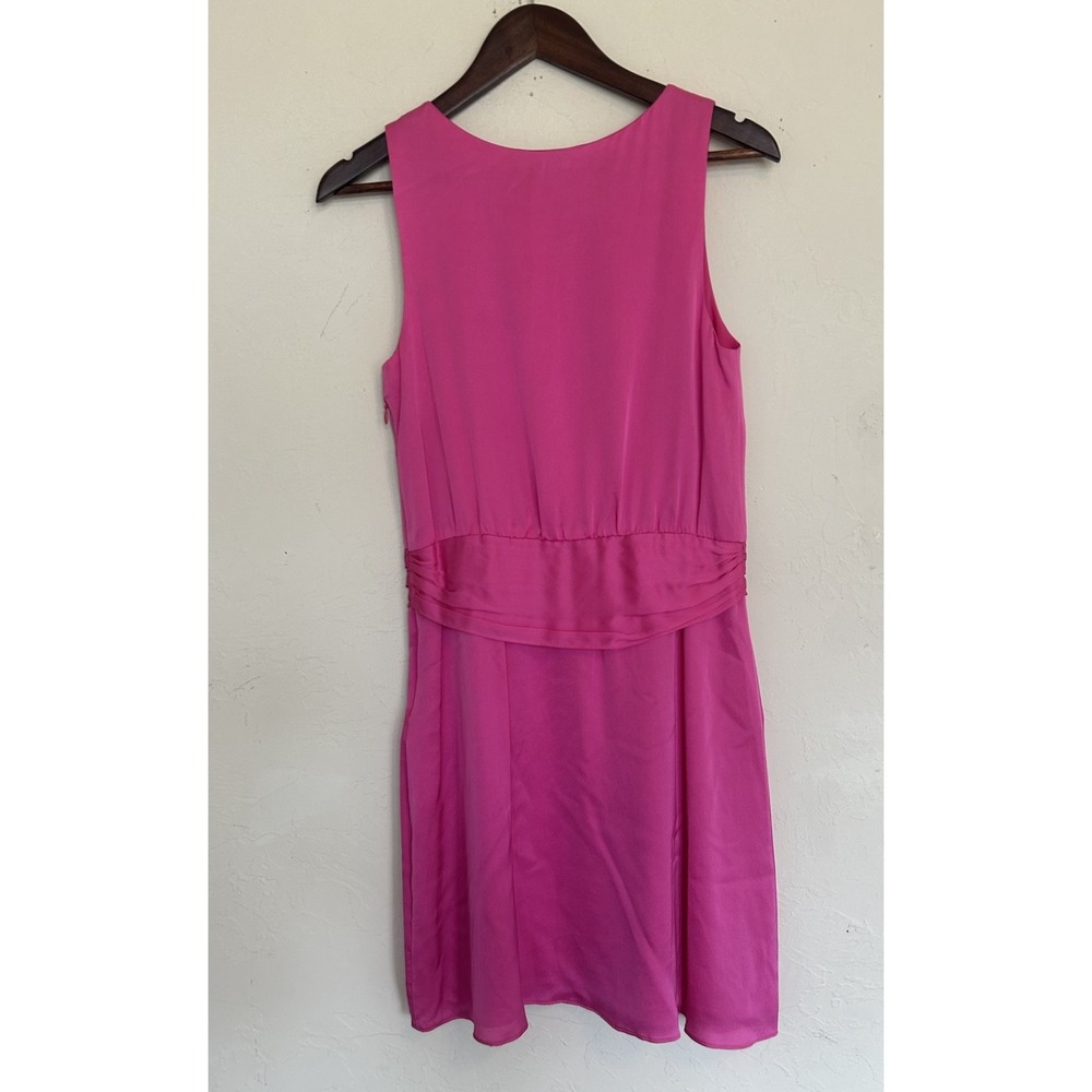 Theory Harida Poignant Pink Silk Mini Dress 4 Luxury Party Spring Preppy - Picture 2 of 6